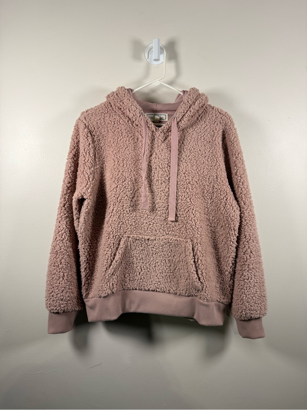 Hippie Rose Plush Sherpa Hoodie in Mauve Pink